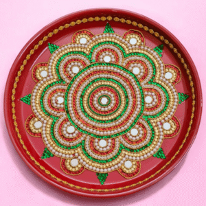 Decorated steel thali