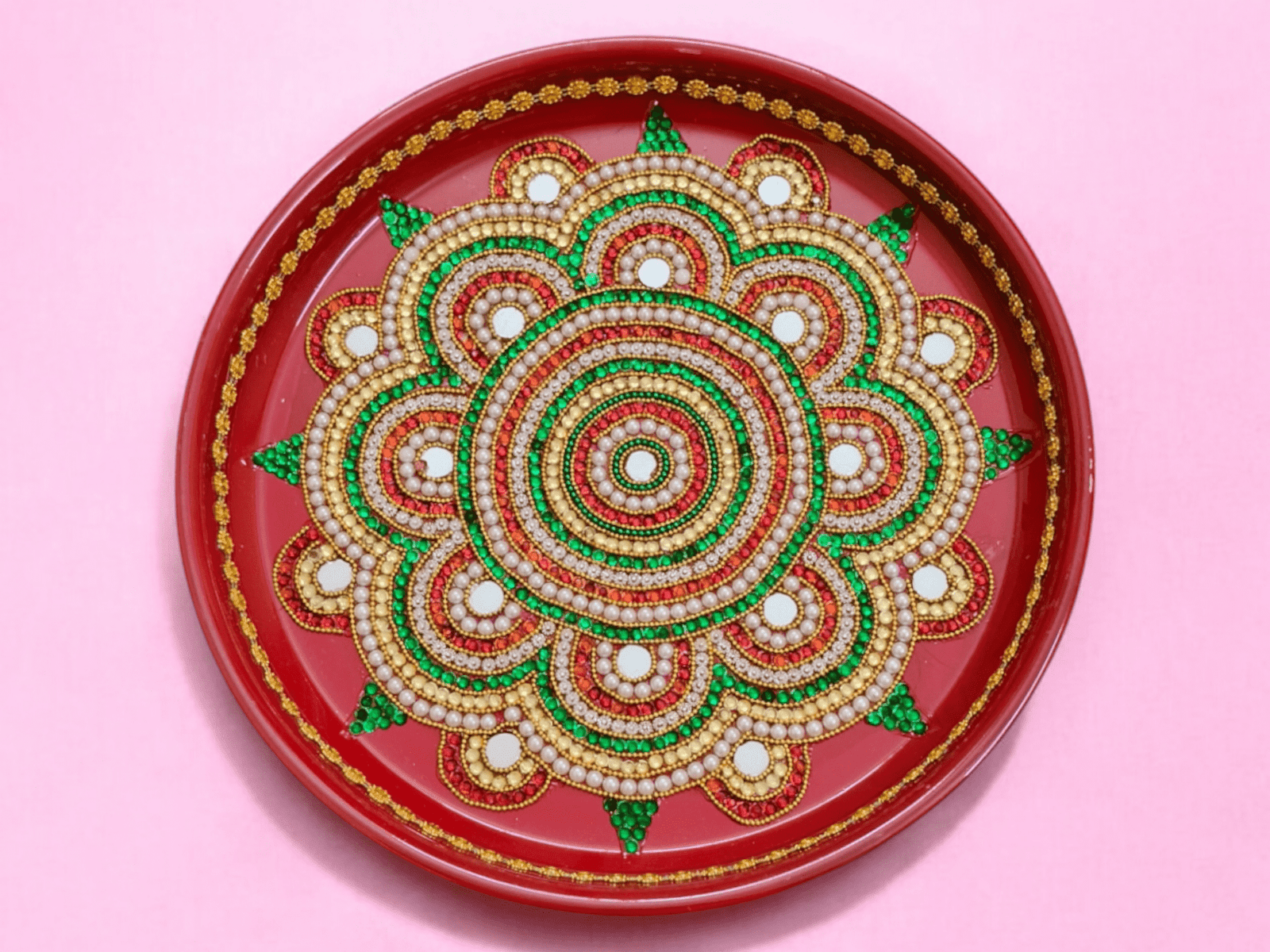 Decorated steel thali