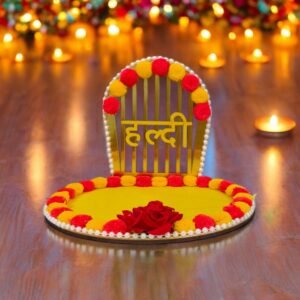 Haldi decorated plate (red)