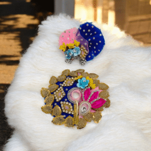 Laddu Gopal Designer Poshak , size-01 (Golden leaves design)