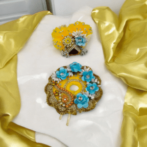 Laddu Gopal Designer Poshak , size-0(Blue Rose Design)